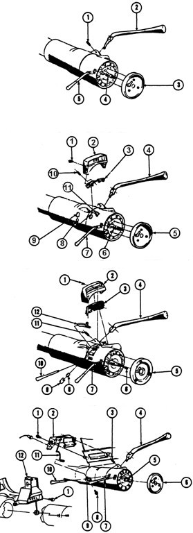 1969-72 Pontiac Upper Gearshift Levers Exploded View