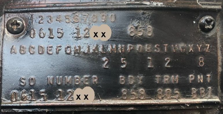 1961 Chrysler Body Data Plate