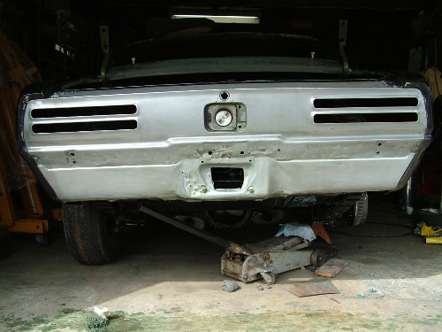 68 Firebird rear tail panel stripped