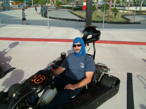 The Slacker in a go cart